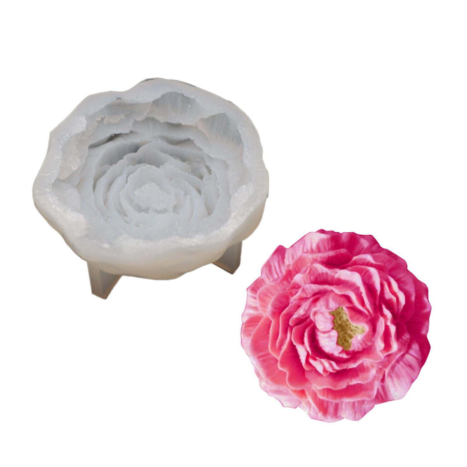 

Candle Moulds Peony Flower Shaped Hand-Making Soap Molds Clay Mould Silicone Material Perfect Gift for Hand-Making Lover