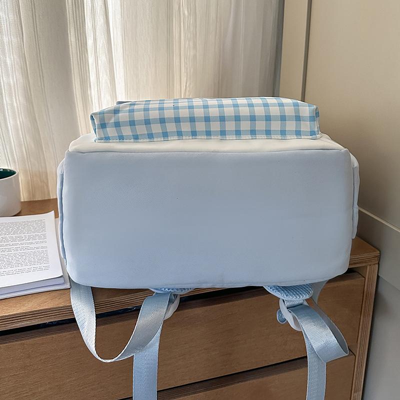 Student Bag Female Junior High School Student Campus Contrast Backpack Lightweight Commuter Backpack