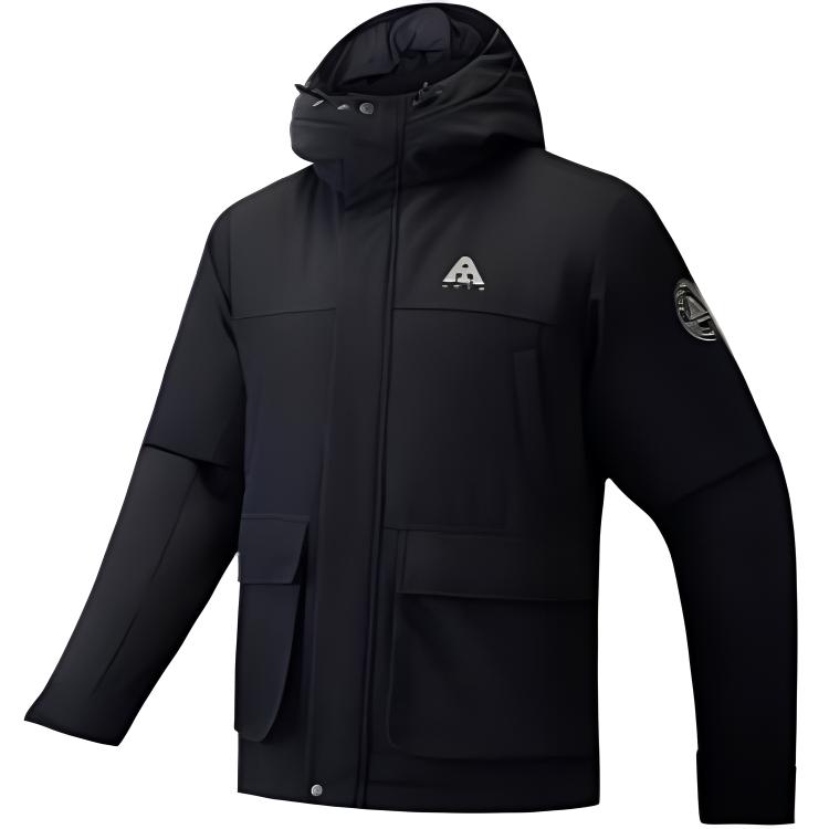 

Anta Ветрозащитная теплая однотонная куртка-пуховик для мужчин, черная 952446903-5 S