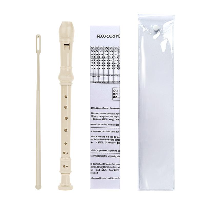 8-Hole Vertical Flute Set for Beginners Professional ABS Material with Cleaning Rod Orff Woodwinds Instrument Practice Recorders