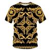 Men's Baroque Style Animal & Ornament Print Short Sleeve T-shirts Summer Round Neck Fashionable Casual Men's T-shirts