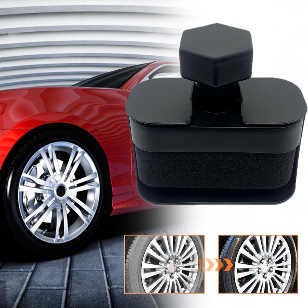 Tire Shine Applicator Car Tire Polishing Sponge Brush Auto Wheel Dressing Tool With Non-Slip Handle For Sedan SUV Truck Vehicle