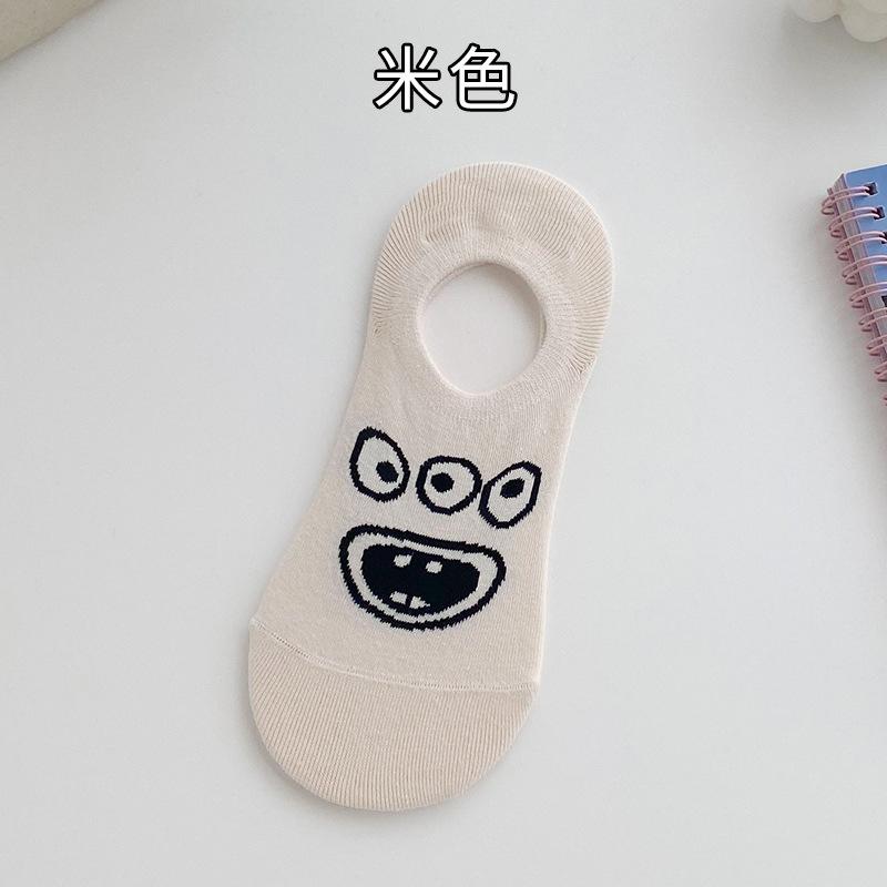 Socks Summer Breathable Boat Socks Trendy Cotton Socks Silicone Anti-Heel Invisible Socks Socks