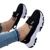 Round Head Thick Sole Low Top Lace-Up Flat Bottom Casual Sports Shoes Large Size Single Shoes Women