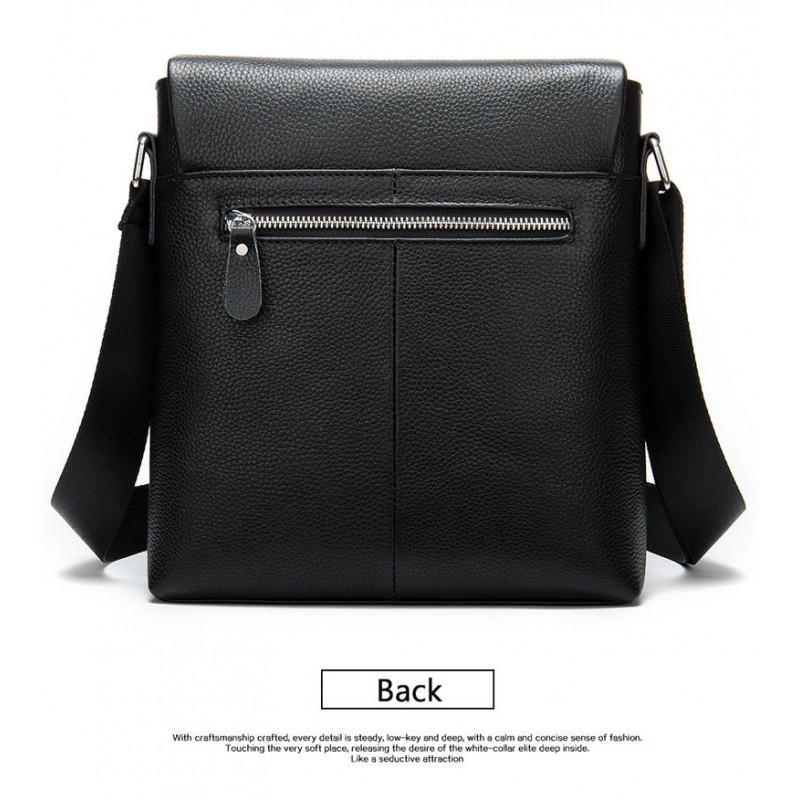 Head Layer Cowhide Men's Shoulder Bag Casual Covered Single Trendy Versatile Commuting