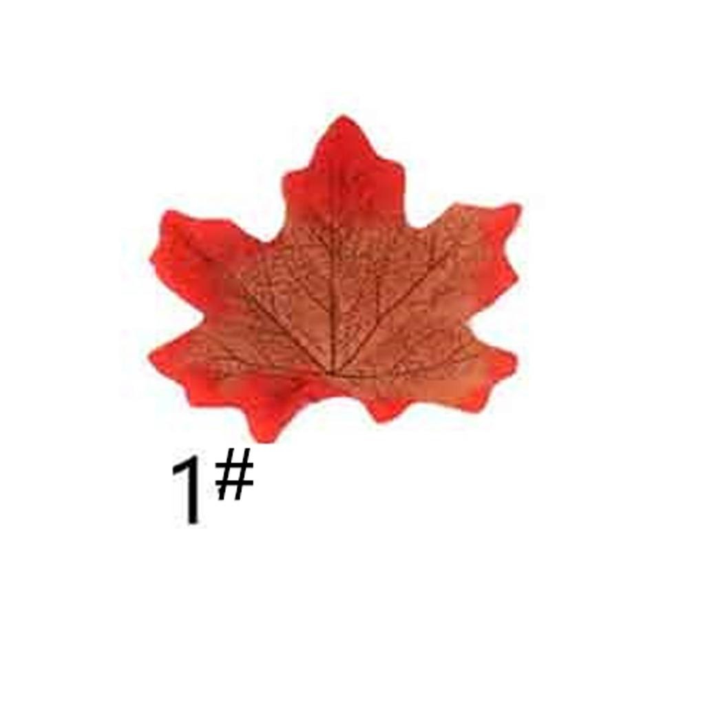 200pcs Artificial Maple Autumn Leaves Plastic Fake Leaves Fake Autumn Maple Leaves Halloween Holiday Wedding Party Decoration