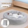 Round Pet Bed: Foldable, Washable, Warm Pad for Cats, Kittens, Puppies, and Dogs - Suitable for Autumn and Winter.
