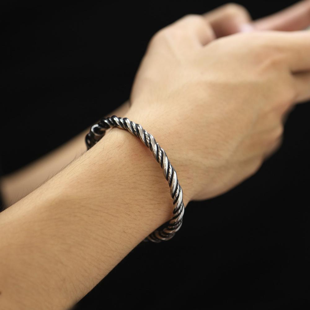 Vintage Viking Eagle Head Bracelet for Men Punk Stainless Steel Open Bangle Fashion Jewelry Gift