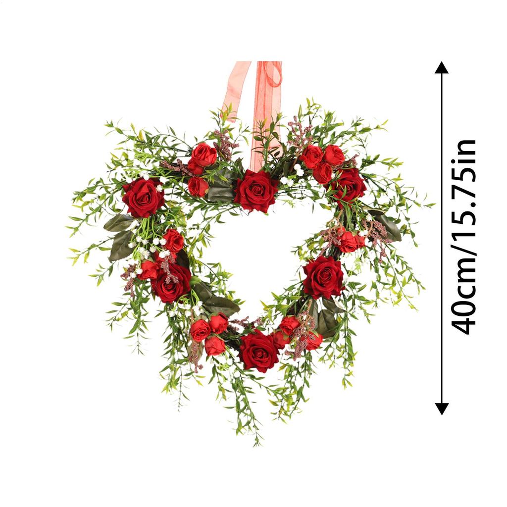 Valentines Day Wreath Decor Decorative Garland Home Decor Valentine's Day Front Door Wreath For Porch Cabinet Home Indoor
