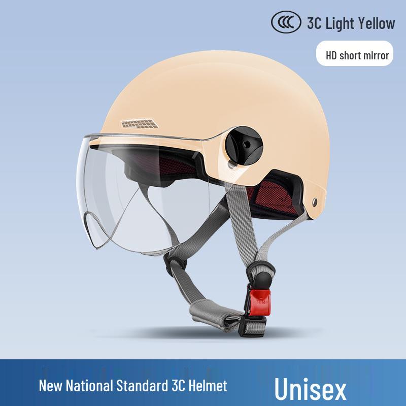 Certified 3C Electric Motorcycle Helmet: Retro, Breathable, All-Season, Lightweight for Men and Women