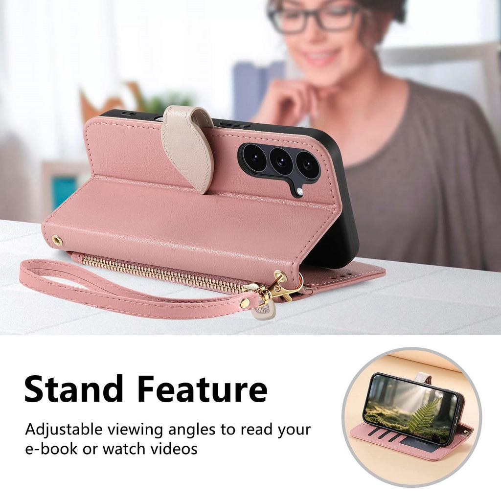 For Samsung Galaxy A06 4G/A06 5G Case Stand Wallet Calf Texture PU Leather Flip Phone Cover