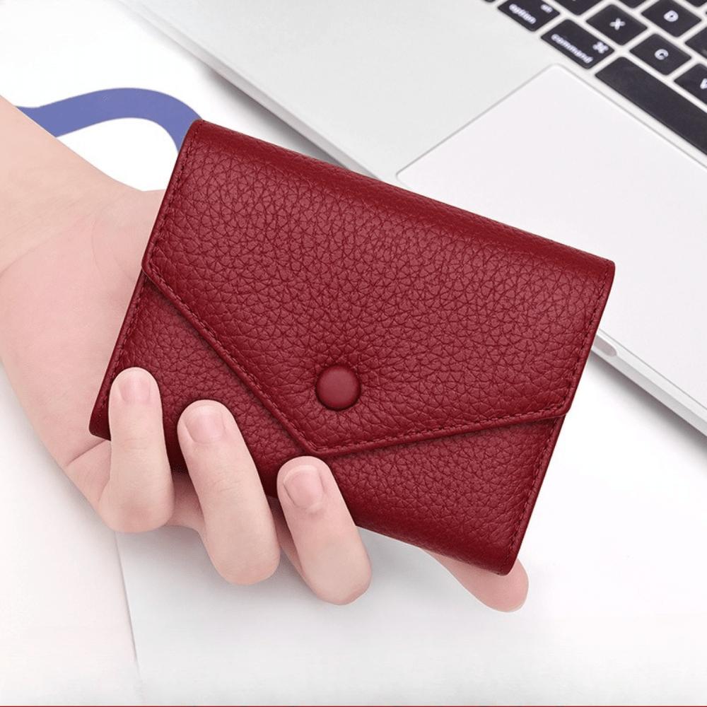 Portefeuille pour femme, nouveau petit porte-monnaie, mini portefeuille porte-cartes, trois-en-un. wine red