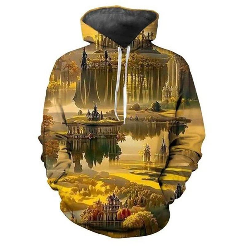 

Fantasy Castle 3D Men s Sweatshirts Clothing Hooded Clothes Printed Cloud Hoodie Men Women Sweatshirts Casual Fun Pullover 100