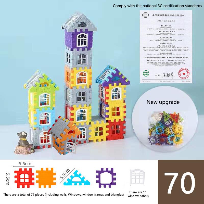 1 Set Puzzle Toy Colorful Window Opening Plastic Building  Stem Building  Colorful Interlocking Components