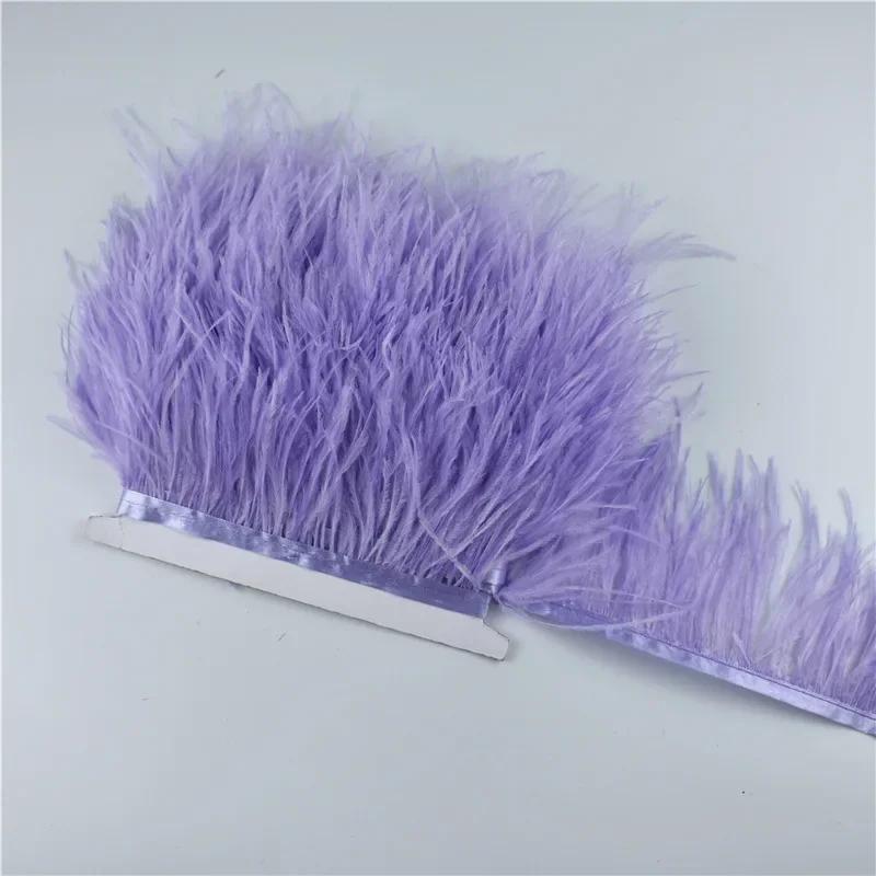1M 5M 10Meter 8-10Cm Black Ostrich Feather  Trims Natural White Ostrich Feather For Craft Ribbon Fringe For Skirt Party Clothing