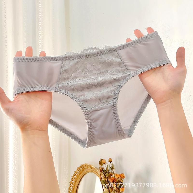 Slip da Donna Estivi Sexy in Pizzo Traspirante con Fondo in Cotone Morbido a Vita Media Triangolari