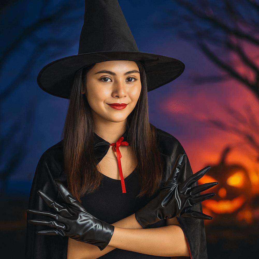Short Halloween Gloves PU Leather Cosplay Costume Gloves Scary Ghost Claw Mittens  Handwear