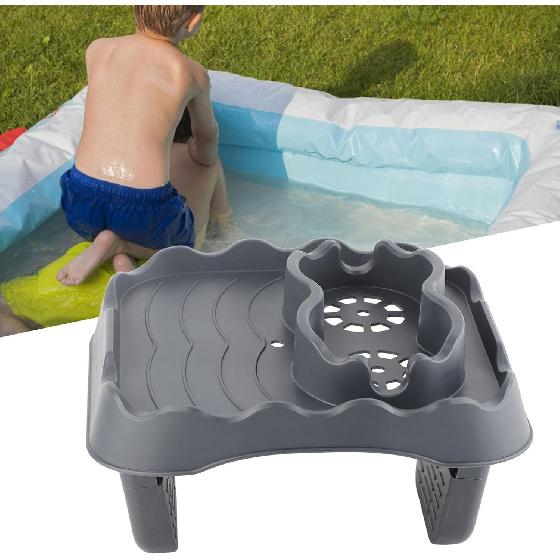 Hot Tub Table Tray,Adjustable Hot Tub Side Table,Nonslip Drink Caddy with 2 Cup Holders and Drain Holes Hot Tub Side Table for Swimming Pools SPA
