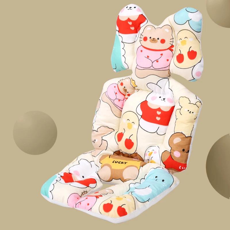Baby Stroller Seat Cushion - Thick Cotton Pad for Cart & Baby Dining Chair Autumn Winter Warm Cotton Korean Version Design