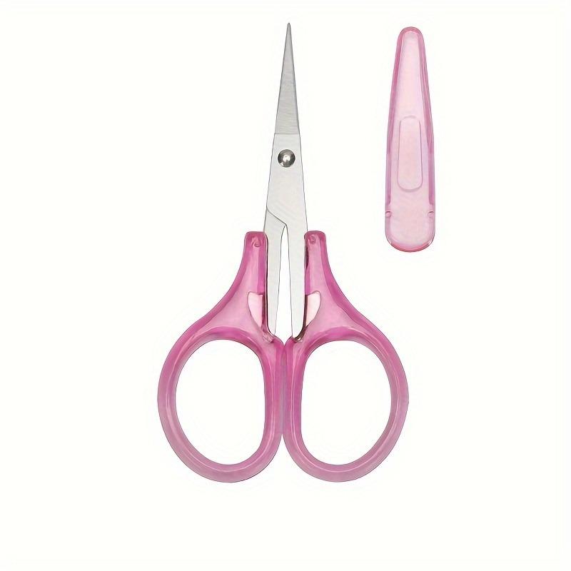 

1pc Compact Precision Craft Scissors Sharp Stainless Steel Blades with Protective Cap, Tsa-Approved for Travel Stationery красный