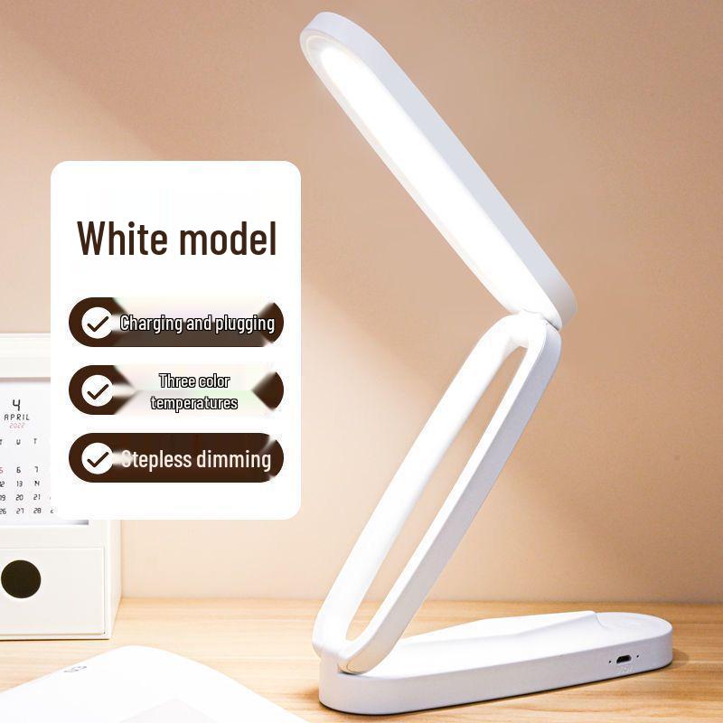USB Rechargeable Folding LED Desk Lamp - Eye Protection Study & Reading Light for Students