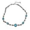 Hochwertige blaue Perlenkette für Damen - Schickes und cooles Design Schlüsselbein-Kette mit einzigartigem Anhänger