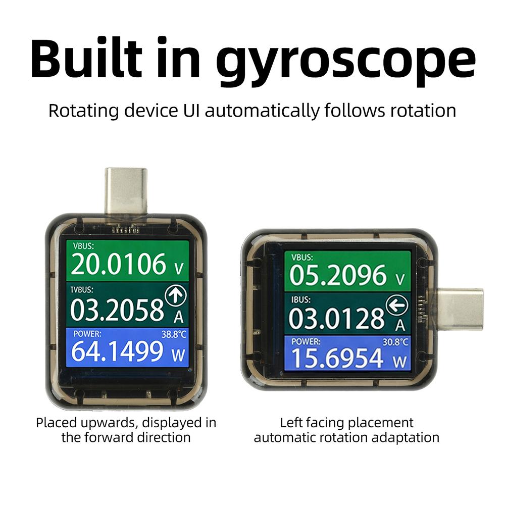 Type-C Fast Charging Tester, Digital DC Voltmeter, Ammeter and Power Meter, USB Bidirectional Charging Monitor DC 4.5-48V 0-6A