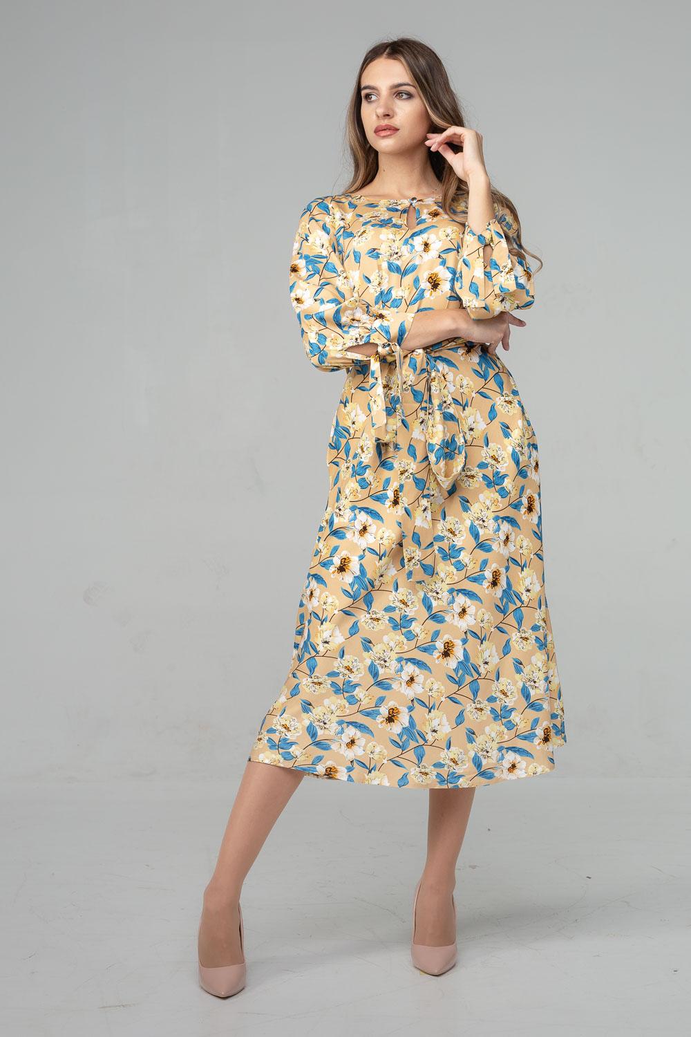 

Сукня з квітковим принтом 40 абрикос світлого кольору