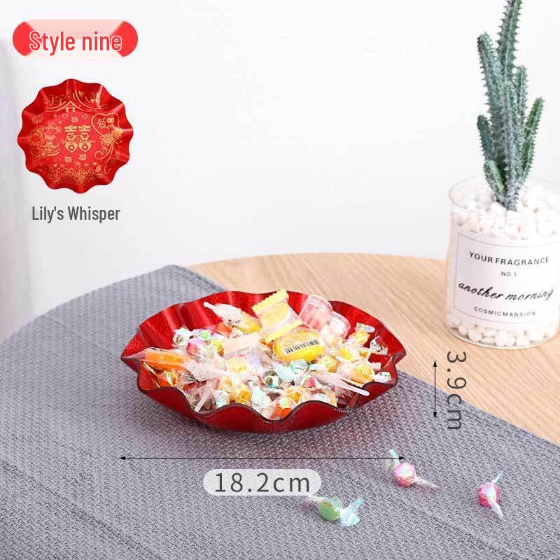 Многоярусная красная свадебная праздничная фруктово-конфетная тарелка для домашнего кофейного столика