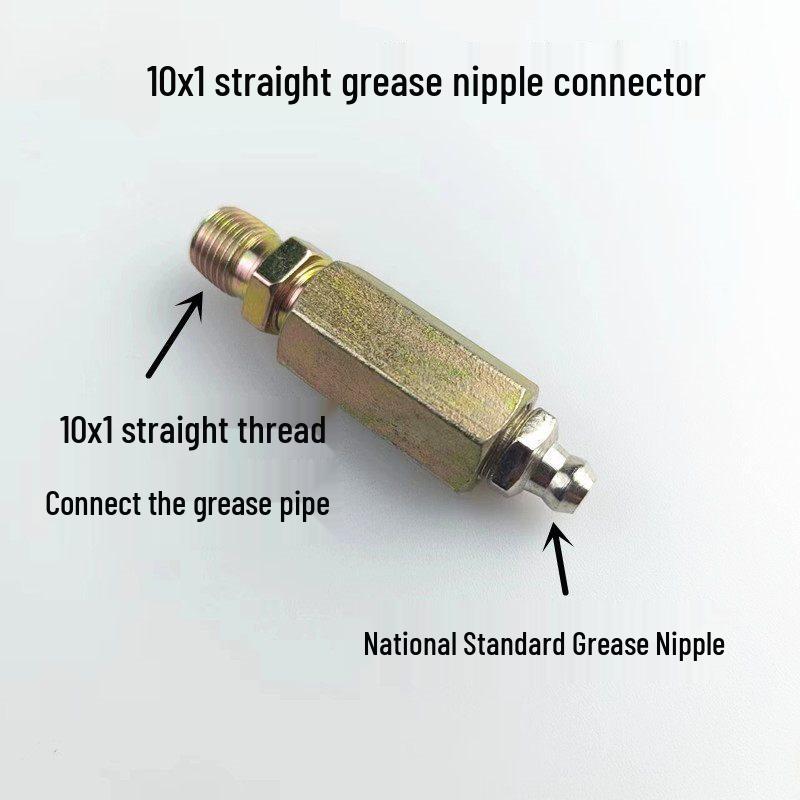 Copper and Iron Grease Nipple Extension Tubes - Threaded Straight & Bend Connectors for Oil Pipes