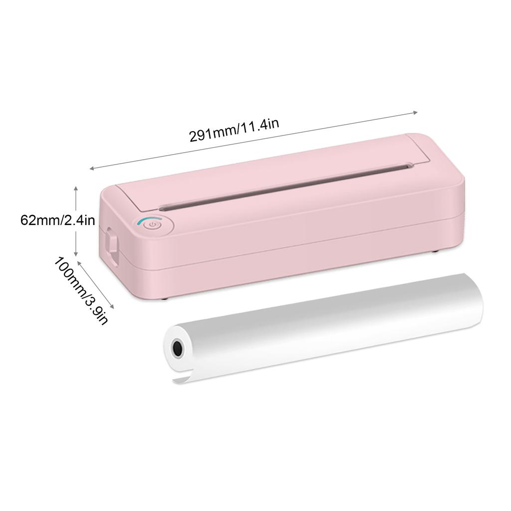 A4 Portable Paper Printer Thermal Printing Wireless BT Connect Compatible with iOS and Android Mobile Support 210mm Wide