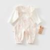 Babykoi Baby Clothes Long Sleeve Romper Boys Girls Unisex Spring Autumn Newborn Coveralls Front Opening Underwear Tie Strings Preparing for Birth Gift