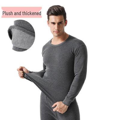 Ceroulas Longas Masculinas Forradas com Lã: Conjunto de Roupa Interior Quente para Outono/Inverno