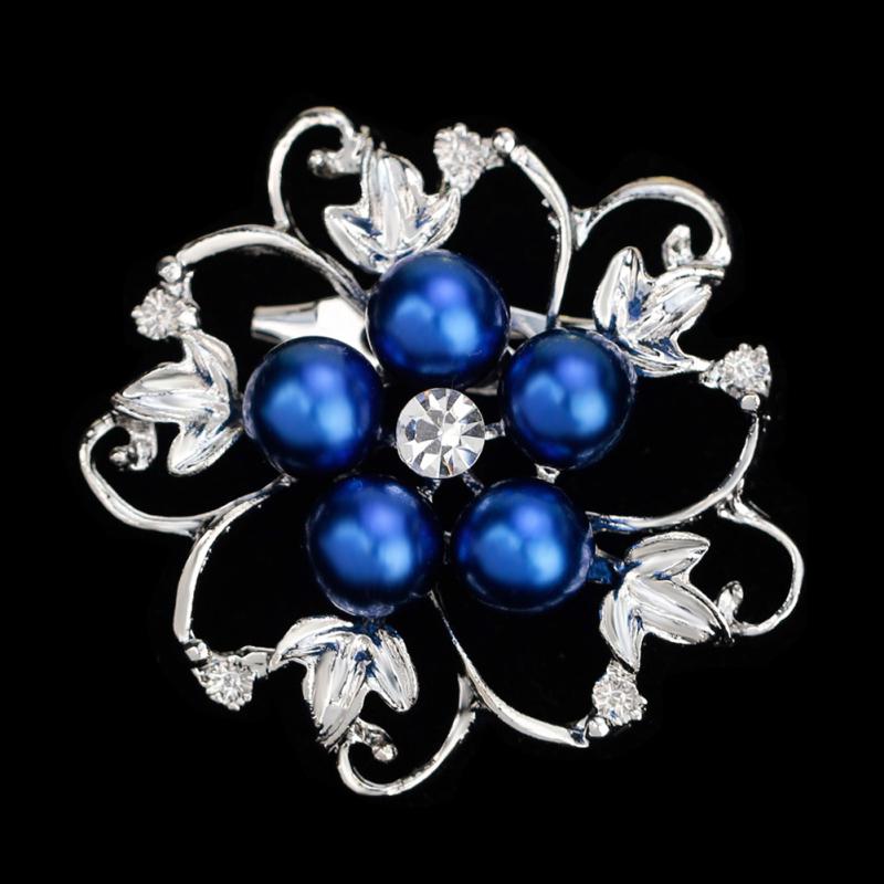 Hot! Fashion Alloy Crystal Pearl Bead Inlay Brooch