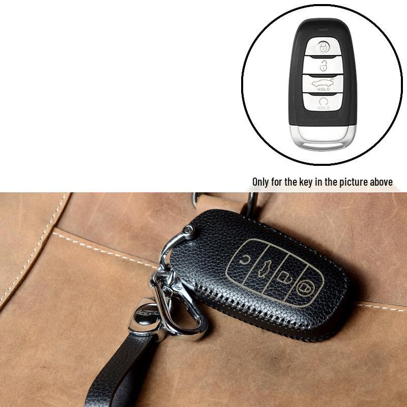 Premium Handmade Leather Key Case for Hongqi H5, 2023 H6, HS3, HS5, HS7, H9 - Women's Edition