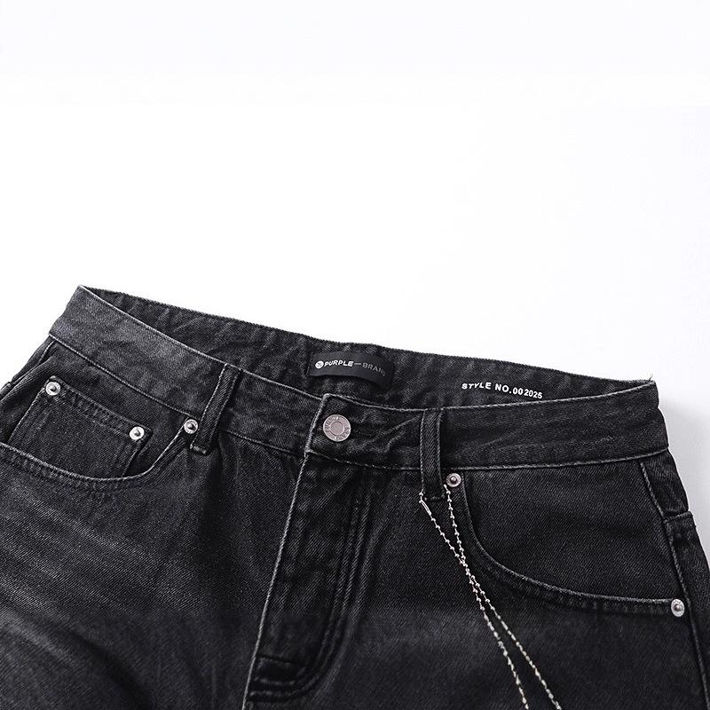 Jeans Retro Vintage Straight Legs Ripped Denim Pants Trousers High Street Washed Casual Trendy