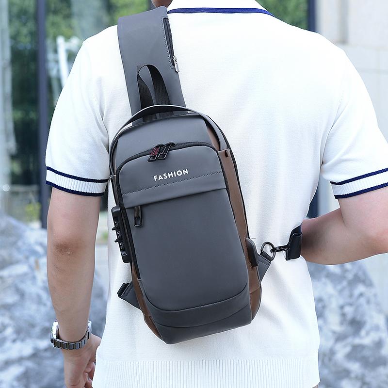 Multifunction Anti-theft USB Shoulder Crossbody Bag Travel Sling Pack Messenger Pack Chest Bag Male Luxury Brand Men