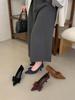 2025 Autumn New Pointed Suede Bow Retro High Heels Women's Fashion Thin Heel Commuter Shoes