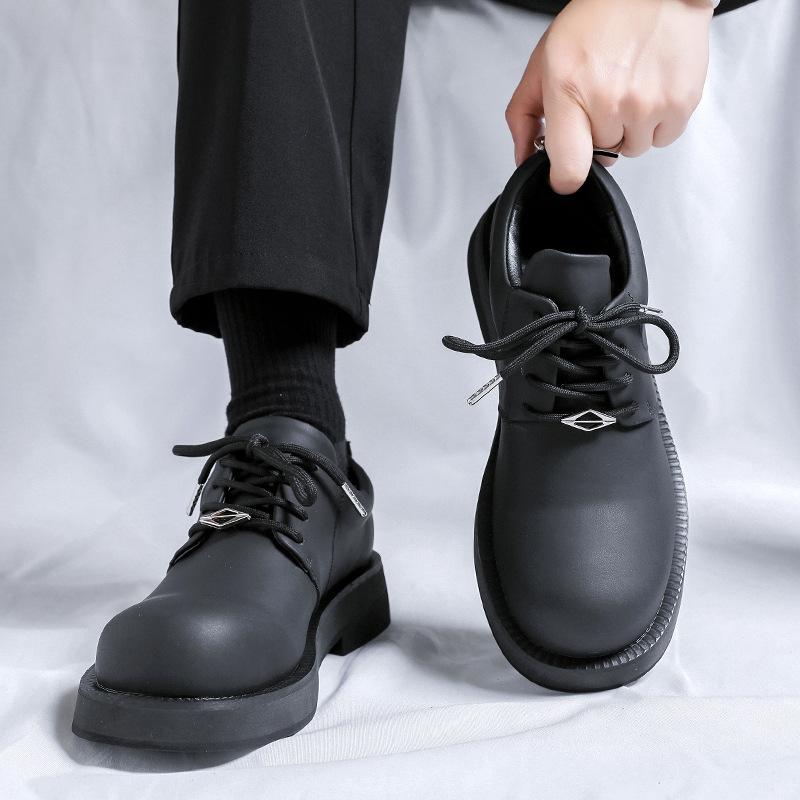 2024 autumn and winter small leather shoes men's platform heightening suit wedding hairstylist casual derby shoes 9791-W