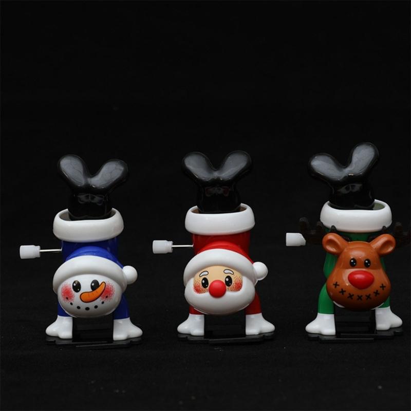 Christmas Clockwork Spring Toy Windup Santa Toy Children Birthday Christmas Gift Party Favor Goodie Bag Fillers 3PCS