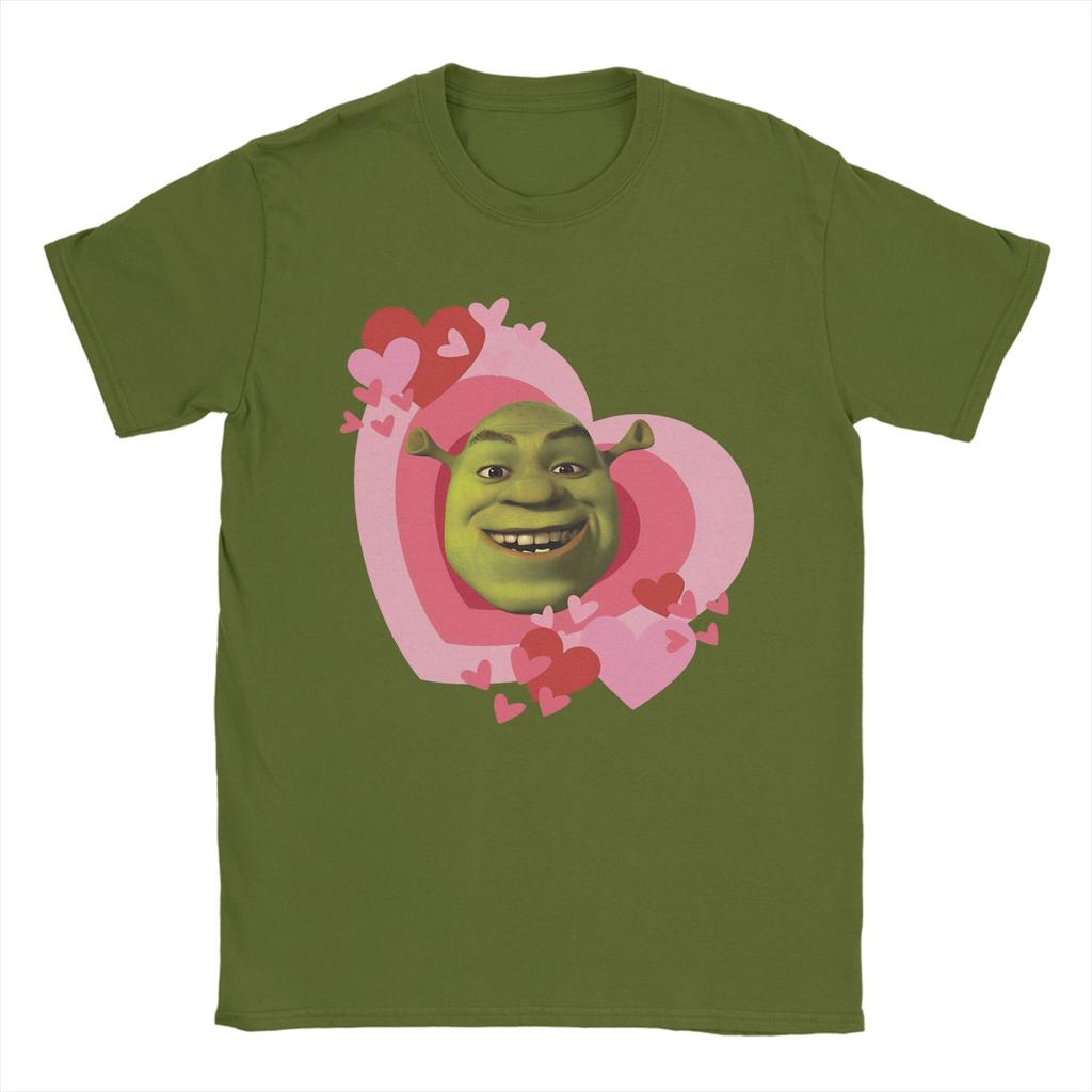 I Heart Shreks Swamped Vintage Cartoon T Shirts Unisexs Vintage TShirts O Neck Tee Shirt Short Sleeve Clothing Birthday Gift