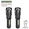 10000LM High Power LED Flashlight Powerful TYPE-C Rechargeable COB Flashlight With Side Light Torch For Outdoor Camping Hiking
