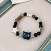 Trendy Cat Bracelet: Sweet & Cool Sandalwood Jewelry for Women