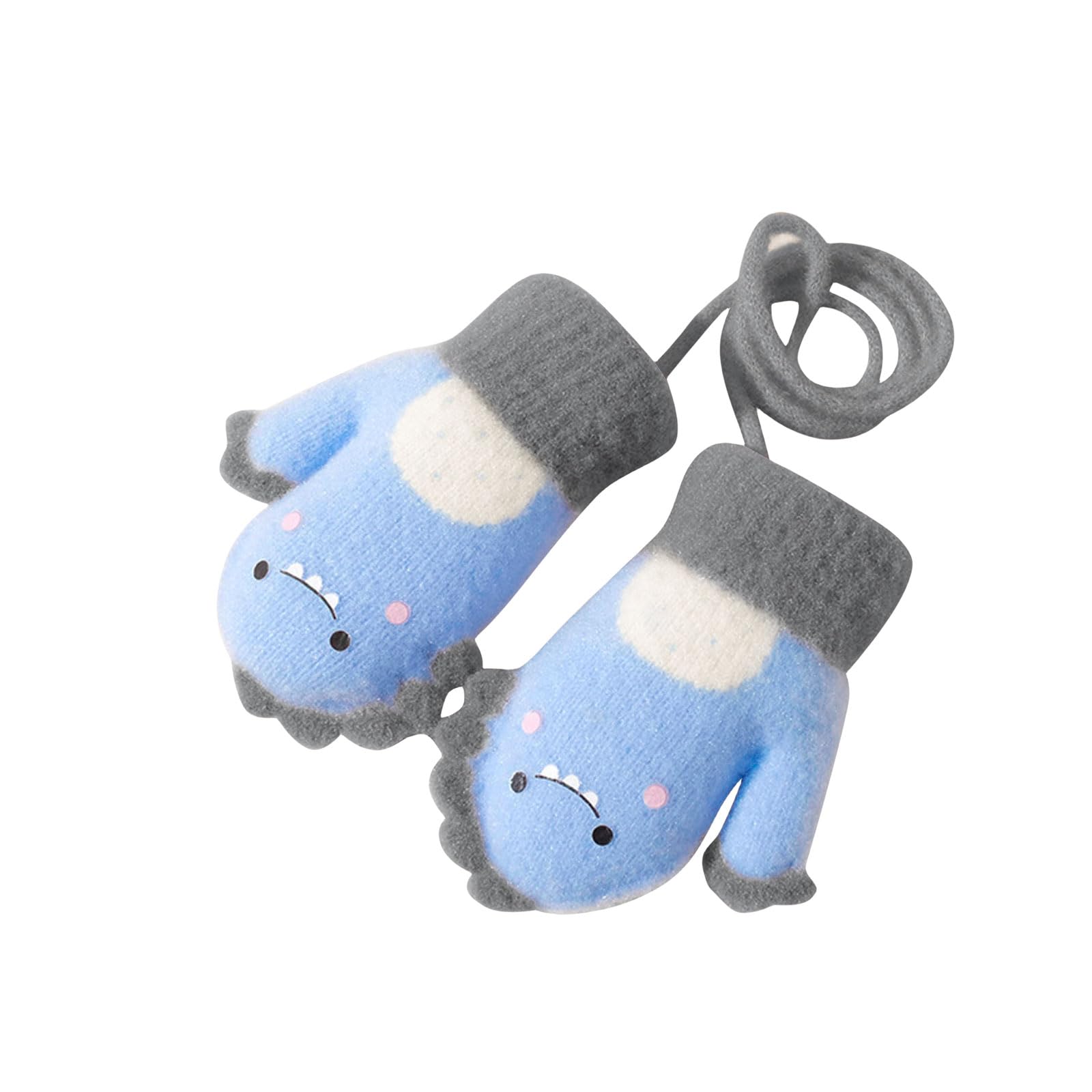 

Tidyworm Baby Gloves for Boys and Cute Dinosaur Winter Warmth for Perfect for Playing in the and with Neck Ages Girls, Mittens, Kids, Snow, Preschool, синий