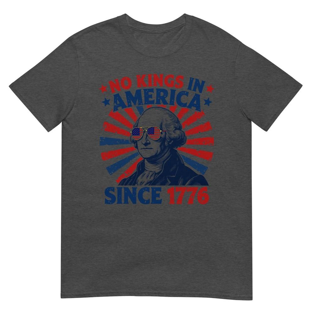 No Kings In America Since 1776 Distressed Flag Usa Vintage Tshirt