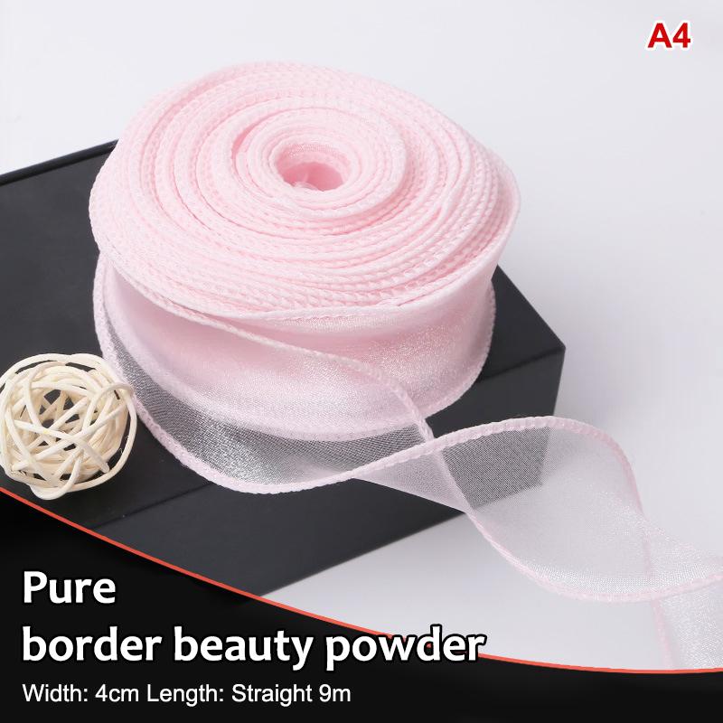 10Yards Organza Solid Color Ribbon 4Cm Wavy Edge Ribbon For For Flower Bouquet Gifts Packaging Party Decorations Diy