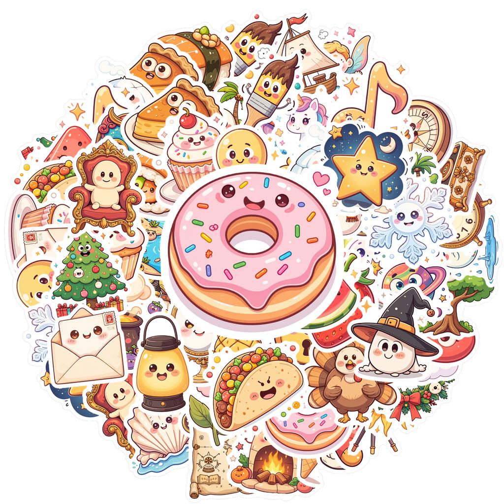 35-100pcs Cartoon Stickers Kawaii Cute Waterproof Graffiti Aesthetics Phone Laptop Diary Guitar Suitcase Sticker Decals