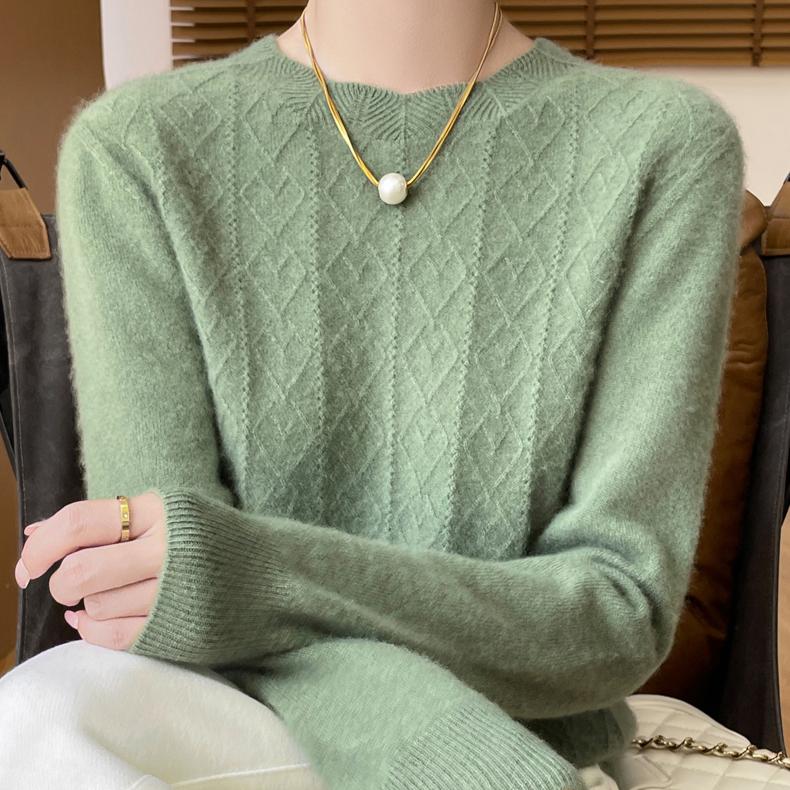 Autumn and Winter Pullover Women's Merino Sweater O-neck Thick Solid Color Jumper Casual Fashion Cashmere Sweater Top