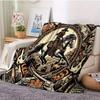 American Cowboy Culture Flannel Blanket - Contemporary Style, Polyester, Knitted, Digital Print, All-Season, Tear Resistant