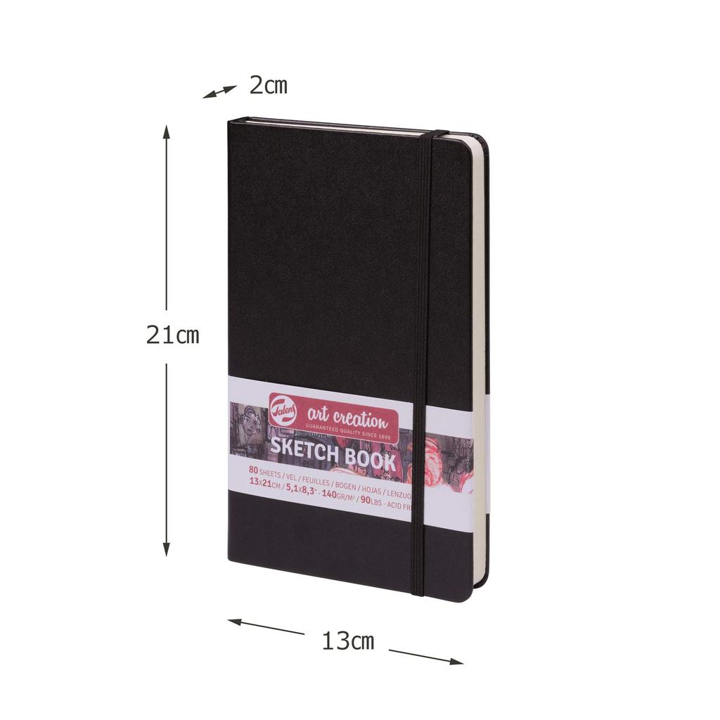 Talens Art Creation Drawing 13 X 21 140g Fine 80 407145 Sketchbook, Notebook, Cm, Black, Thick, Grain, Neutral, Sheets, T9314-002M,